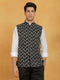 Vastramay Men's Black Cotton Nehru Jacket
